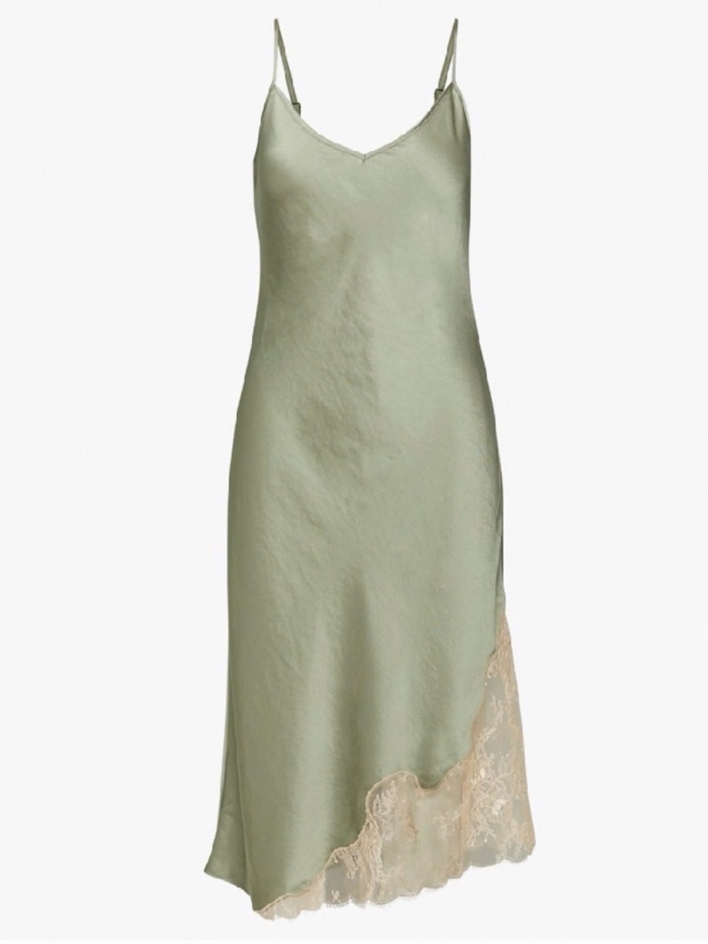 NEW Aritzia Wilfred Sonnet Satin Dress midi slip dress with Lace Trim size XS